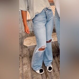 Pacsun bootcut Women's Light Blue Distressed Jeans